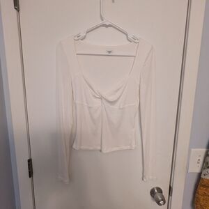 Elegant Cream Long Sleeve Top